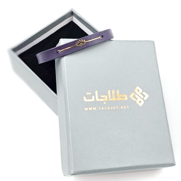 دستبند زنانه طلا و چرم w131 - Image 2