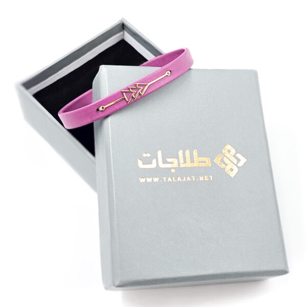 دستبند زنانه طلا و چرم w135 - Image 3