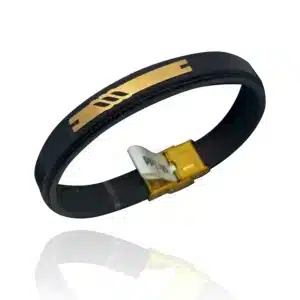 دستبند مردانه طلا و چرم M1128