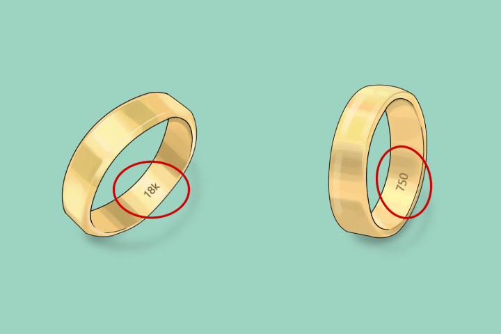 عیار درج شده برروی انگشتر طلا