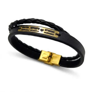 دستبند  طلا و چرم 1083