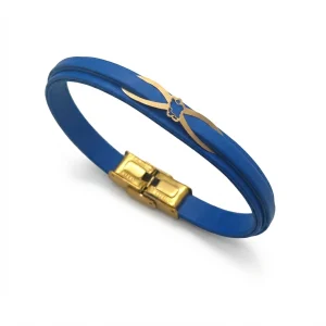 دستبند طلا و چرم 1097