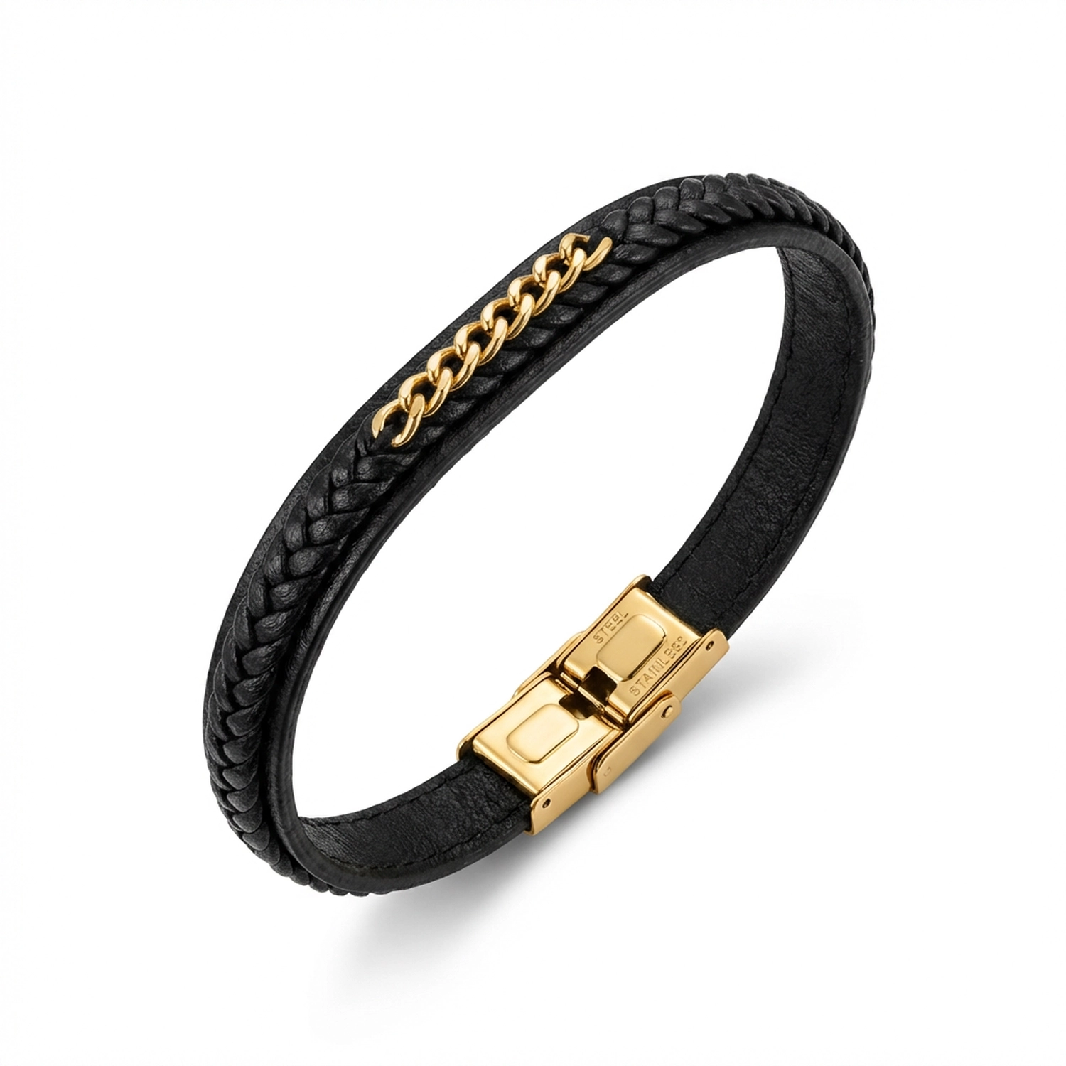 دستبند طلا و چرم 1167