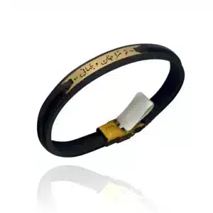 دستبند مردانه طلا و چرم M1132
