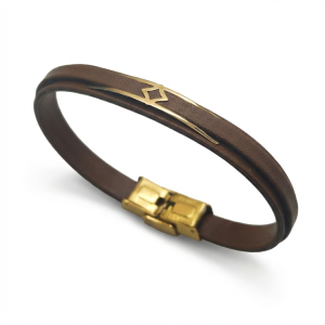دستبند طلا و چرم 1091