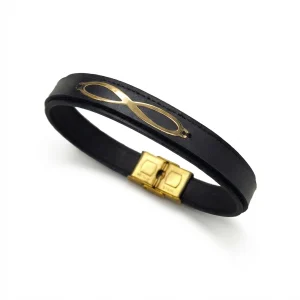 دستبند طلا و چرم 1173