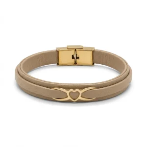 دستبند طلا و چرم 1099