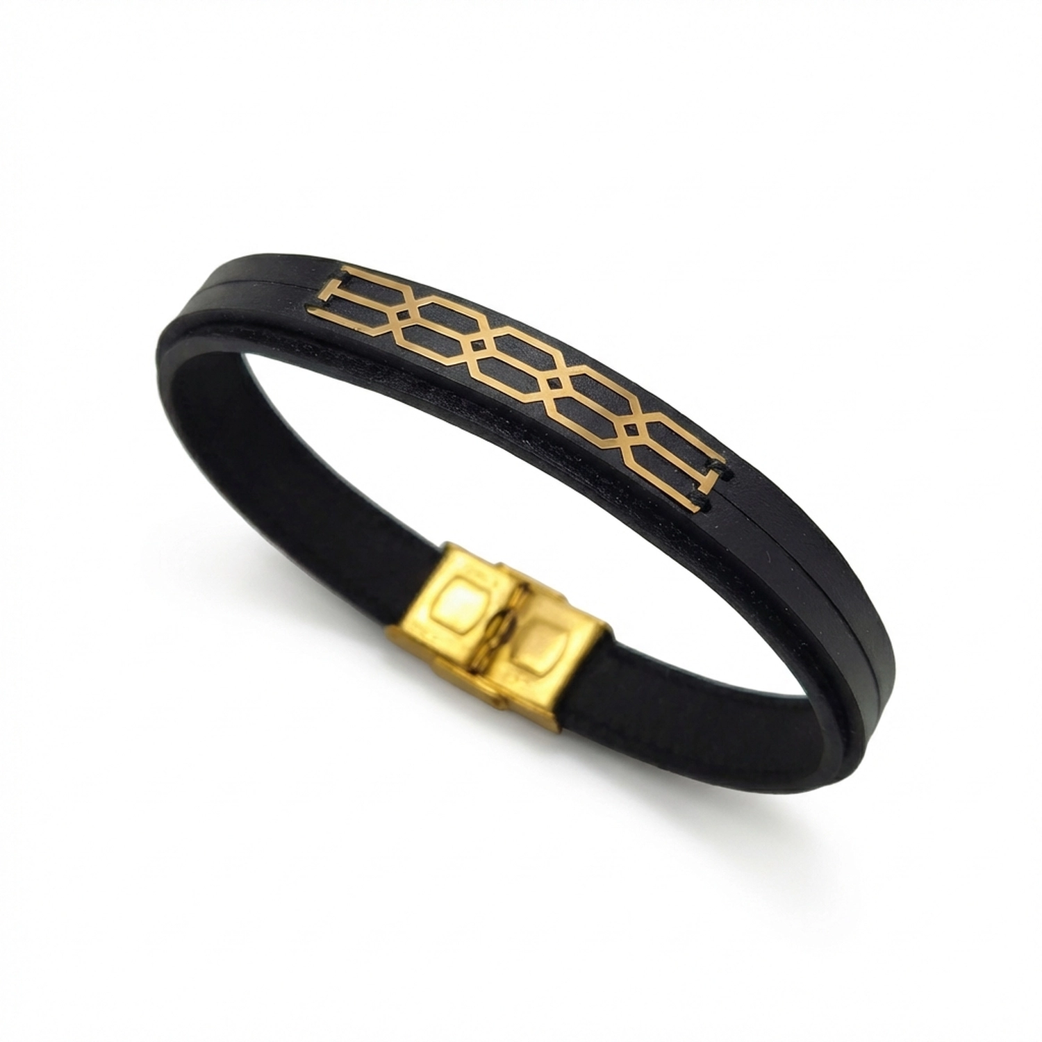 دستبند طلا و چرم 1137