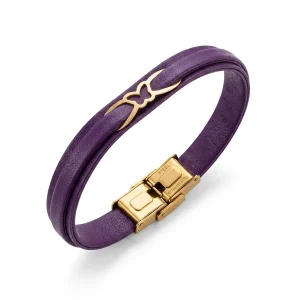 دستبند طلا و چرم 1098