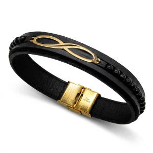 دستبند طلا و چرم 1111