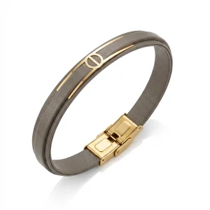 دستبند طلا و چرم 1103