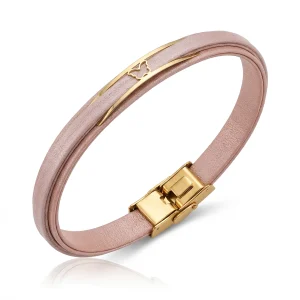 دستبند طلا و چرم 1114