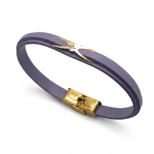 دستبند طلا و چرم 1095