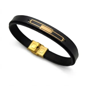 دستبند طلا و چرم 1131