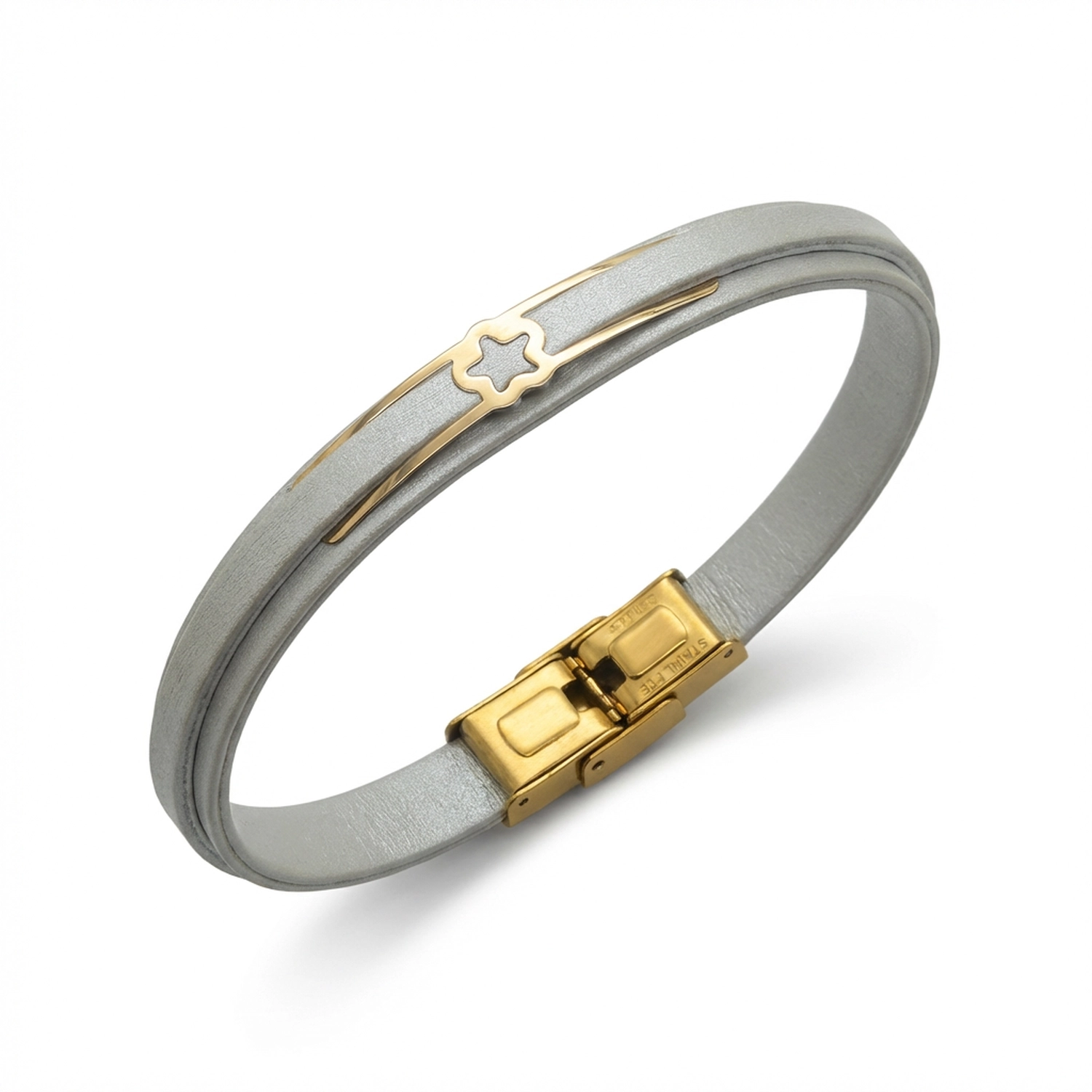 دستبند طلا و چرم 1090