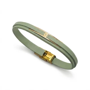 دستبند طلا و چرم 1089